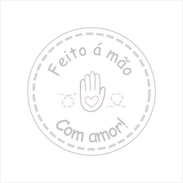 Imagem de Etiqueta Adesiva Redonda com Transparência Personalizada Frase: Feito 