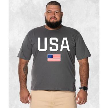 Imagem de Camiseta Plus Size Estampada Premium Algodão USA Bandeira - Nexstar, G