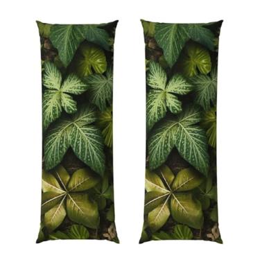 Imagem de Capa de travesseiro corporal com zíper oculto, fronha longa de microfibra macia e respirável para travesseiro corporal, folhas verdes e plantas capas de travesseiro para cama de presente de dormir 50