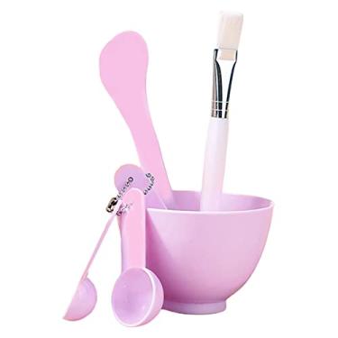 Imagem de DYNWAVE Conjunto de Tigela de de 6 em 1 Leve Premium Reutilizável PP Nylon Reutilizável Kit de Ferramentas DIY para Facial Maquiagem U, Roxa