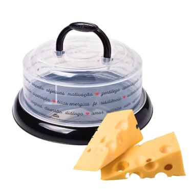 Imagem de Porta Queijo Queijeira C/ Alça E Tampa Plasútil - Corações
