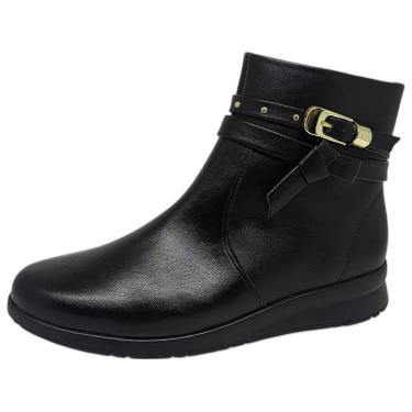 Imagem de Bota Feminino Conforto Anabela Estilo Cano Baixo Comfortflex