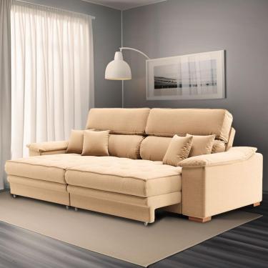 Imagem de Sofá 3 Lugares Retrátil e Reclinável Leonard Linho Bege