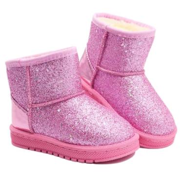 Imagem de Botas quentes de inverno para meninas com glitter e lantejoulas brilhantes para uso ao ar livre botas de neve duráveis antiderrapantes sapatos para uso ao ar livre para bebês e crianças pequenas, Lantejoulas, 12 Little Kid