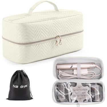 Imagem de ELCUPA Estojo de viagem para ferramentas de cabelo com bolsa preta para secador de cabelo, estojo de transporte grande para tubarão FlexStyle/SmoothStyle - Estojo de armazenamento para secador de