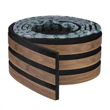 Imagem de 5Mt Painel Ripado Laminado Autocolante Flexível Bronze - Meu Rodapé