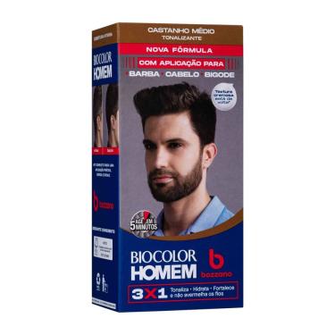 Imagem de Tonalizante de Cabelo Masculino Biocolor Homem Bozzano Castanho Médio