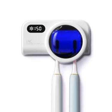 Imagem de Suporte e limpador de escova de dentes FullHouse, limpeza e secagem ao ar, bateria recarregável de 2000 mAh e montagem na parede do banheiro, para todas as escovas de dentes elétricas e manuais