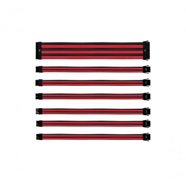 Imagem de Kit De Cabo De Extensão Sleeved Psu 30 Cm Com Capa De Pvc Cooler Master - Vermelho E Preto - Cma-nest16rdbk1-gl