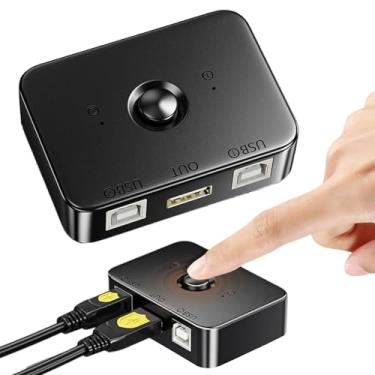 Imagem de Rrlihjgu Compartilhador De Impressora,Hub USB - Adaptador Seletor para Estúdios de Gravação Domésticos Salas de Controlo de Streaming Apresentações em Sala de Aula Videoconferência