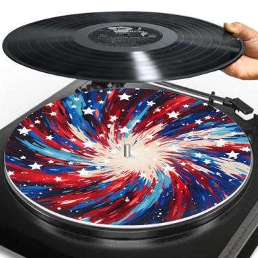 Imagem de ZCFYGDX Tapete de prato de borracha American Color Graffiti Print 30.5 cm - tapete antiestático para discos de vinil - Acessórios para toca-discos de fonógrafo LP (3 mm de espessura antiderrapante)