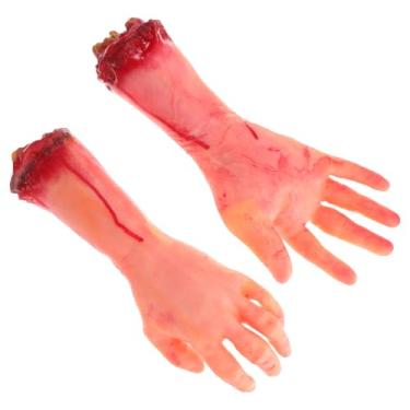 Imagem de Totority Fake Halloween Hands Decorations 2Pcs Broken Bloody Effect Prop for Haunted Houses, Prank Parties & Photo Shoots | Lightweight & Reusable