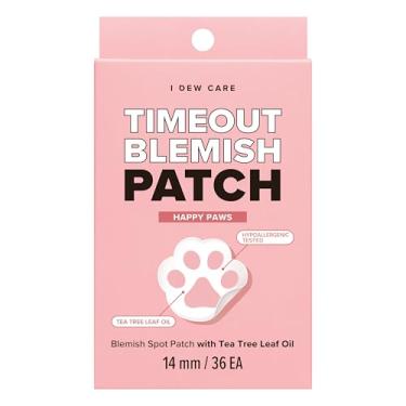 Imagem de I DEW CARE Patch hidrocolóide de espinhas para acne - Timeout Blemish Happy Paws | Adesivos fofos, adesivos faciais, absorventes com óleo de folha de melaleuca, tratamento de problemas para o rosto