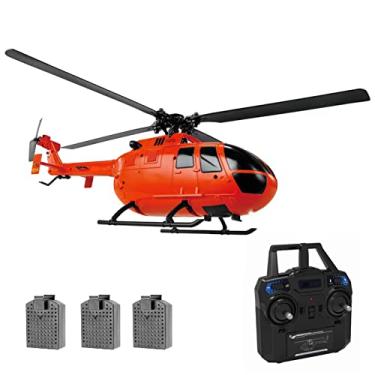 Imagem de GoolRC Helicóptero de controle remoto C186, hélice única de 4 canais sem helicóptero Ailerons RC com estabilização de giroscópio de 6 eixos, retenção de altitude, 3 baterias, brinquedo de avião de