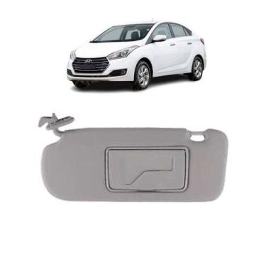 Imagem de Quebra Sol Cinza com Espelho Hyundai Hb20 2012 a 2021 Lado Direito New