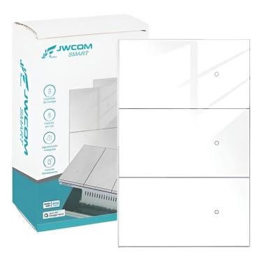 Imagem de Interruptor Inteligente Tecla Física vidro 3 Botões Zigbee Branco jwcom SA-ZB217C-BR