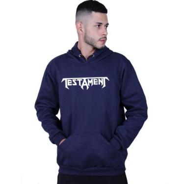 Imagem de Moletom Unissex Canguru Testament Rock - Lafre, Azul marinho, P