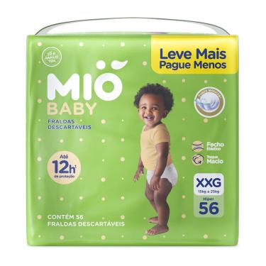 Imagem de Fralda Mió Baby Tamanho XXG Hiper 56 Unidades Descartáveis