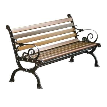 Imagem de YAYAOVP-24927 Banco externo para jardim, encosto ao ar livre, cadeira de lazer de alumínio fundido, cadeira de varanda de pátio, bancos de jardim (médio)