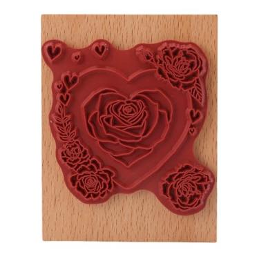 Imagem de AYNEFY Carimbo de Madeira, Cardiãs Decorativos Florais do Coração Elegante Estampagem de Borracha Com Detalhes Requintados Sem Esforço para Os Artesãos Dos Professores 3.54x2.76in