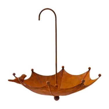 Imagem de MFMEXUL Alimentador de Pássaros Tipo Guarda-chuva, Bandeja de Ferro para água, Tigela de Comida para Pássaros, Decoração de Jardim para, Gramado Exter