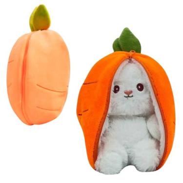 Imagem de Pelúcia Infantil 2 em 1 Cenoura e Coelhinho da Pascoa Toyng