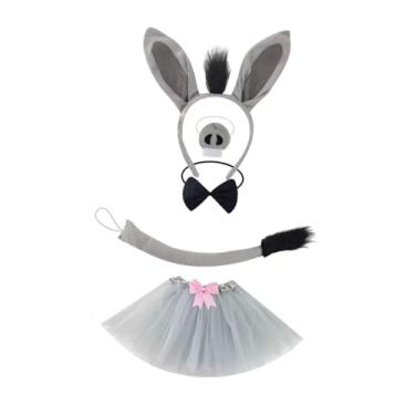Imagem de UxicRuya Conjunto de Acessórios para Fantasia de Burro E Acessórios de Animais de Halloween para O Mardi Gras, com Saia de Tule