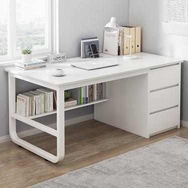 Imagem de Mesa De Canto Com Gavetas, Mesas De Escritório Em Casa Com Estante, Mesa De Escrita De Escritório Moderna Para Quarto De Escritório Em Casa, C, 120X48X75CM