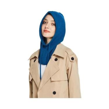 Imagem de Gorro De Inverno Feminino Quente De Cashmere Tricotado Com Capuz E Cob