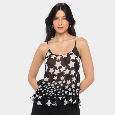 Imagem de Regata Carina Duek Guitar Estampada Babados-Feminino