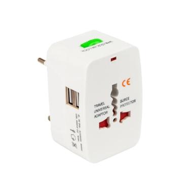 Imagem de Adaptador Universal de Tomada com USB – Viagem Internacional, Compatível com Europa, EUA, Reino Unido, Austrália e Ásia