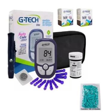 Imagem de Gtech Vita Aparelho Para Medir Diabetes 110 TIRAS E 100 lancetas - g t