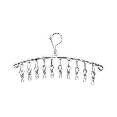 Imagem de Cabide De Roupa À Prova De Vento De Aço Inoxidável Varal Meia Toalha Bra Secagem Roupas Peg Airer Secador(10 Prendedores,2)
