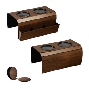 Imagem de Kit 2 Esteiras para Braço de Sofá, Porta Controles Flexível, Marrom, 40 x 29 cm