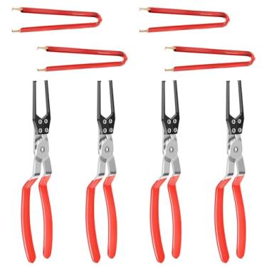 Imagem de UKQRRTC 4 peças de alicate extrator de relé de carro, alicate extrator de fusível de metal, ferramenta de extrator de fusível automotivo para desanexar relés fusíveis em veículos