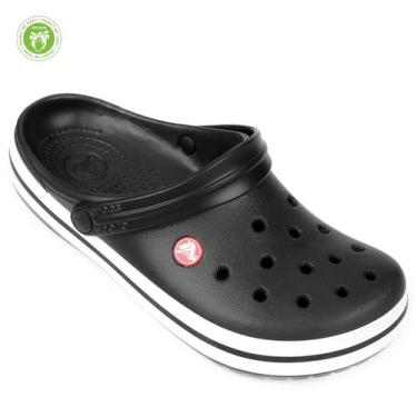 Imagem de Sandália Crocs Crocband, Preto, Branco, 37