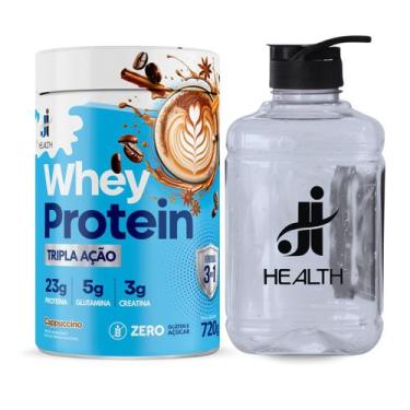Imagem de Whey Protein com Creatina J & I Health 720g + Garrafa para Academia 2 