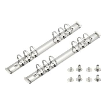 Imagem de PATIKIL A5 Mecanismos de fichário de 6 orifícios, 2 conjuntos de 2 anéis de substituição de 2 cm, organizador de fichário de folhas soltas com interruptores para organizadores, pasta de armazenamento