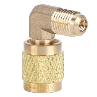 Imagem de HEEPDD Adaptador de Ar Condicionado, R410 Frea Masculina 1/4 da Linha Feminina 5/16 90 ° Adaptador Conector Cooler Acessórios do Arcondicionador Nan Nan