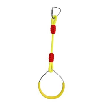 Imagem de Dynwave Argola de ginástica para crianças, pista de obstáculos, equipamento de escalada de macaco resistente para quintal, playground, área externa e interna, Amarelo