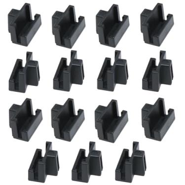 Imagem de Dsjnf Braçadeira de trilho para pasta suspensa, gancho para armário de arquivos, armazenamento dedicado, pasta preta, braçadeira de plástico para gaveta de madeira, clipe de armário de arquivo