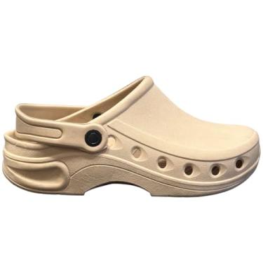 Imagem de Babuche Sapatilha Tênis Meia EPI Hospitalar Enfermagem Cozinha Confortável Impermeável Leve e Macio Cozinha e Hospital (Bege, BR, Adulto, Faixa Numérico, 36, 37)