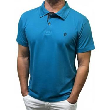 Imagem de kit 5 camisa polo masculina algodão marca toqref, Azul turquesa, G