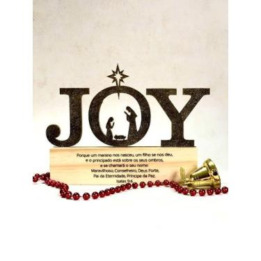 Imagem de Enfeite Natalino JOY com Versículo Bíblico - 15cm - Arks Presentes