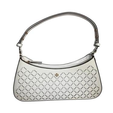 Imagem de Tory Burch Bolsa de ombro perfurada Emerson feminina (branca óptica)