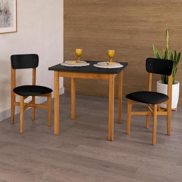 Imagem de Mesa de Jantar Base Madeira Maciça com 2 Cadeiras Elisa Ideal para Apa
