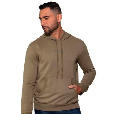 Imagem de Moletom Guess Masculino Hoodie Small Logo Silk Verde Militar-Masculino
