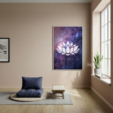 Imagem de Quadro Decorativo Símbolo Flor de Lótus - Galáxia - 70x50cm - Quadros 