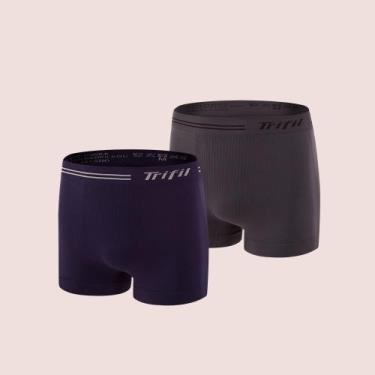 Imagem de Kit 2 Cuecas Box Masculina Sem Costura De Microfibra Trifil Lisa Básic