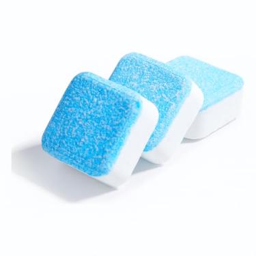 Imagem de Kit de Pastilhas Efervescentes para Limpeza de Máquina de Lavar Roupas, 10 Unidades, Limpador Multifuncional, Removedor de Resíduos e Odores, Higienizador em Pastilha, Cor Azul e Branco
